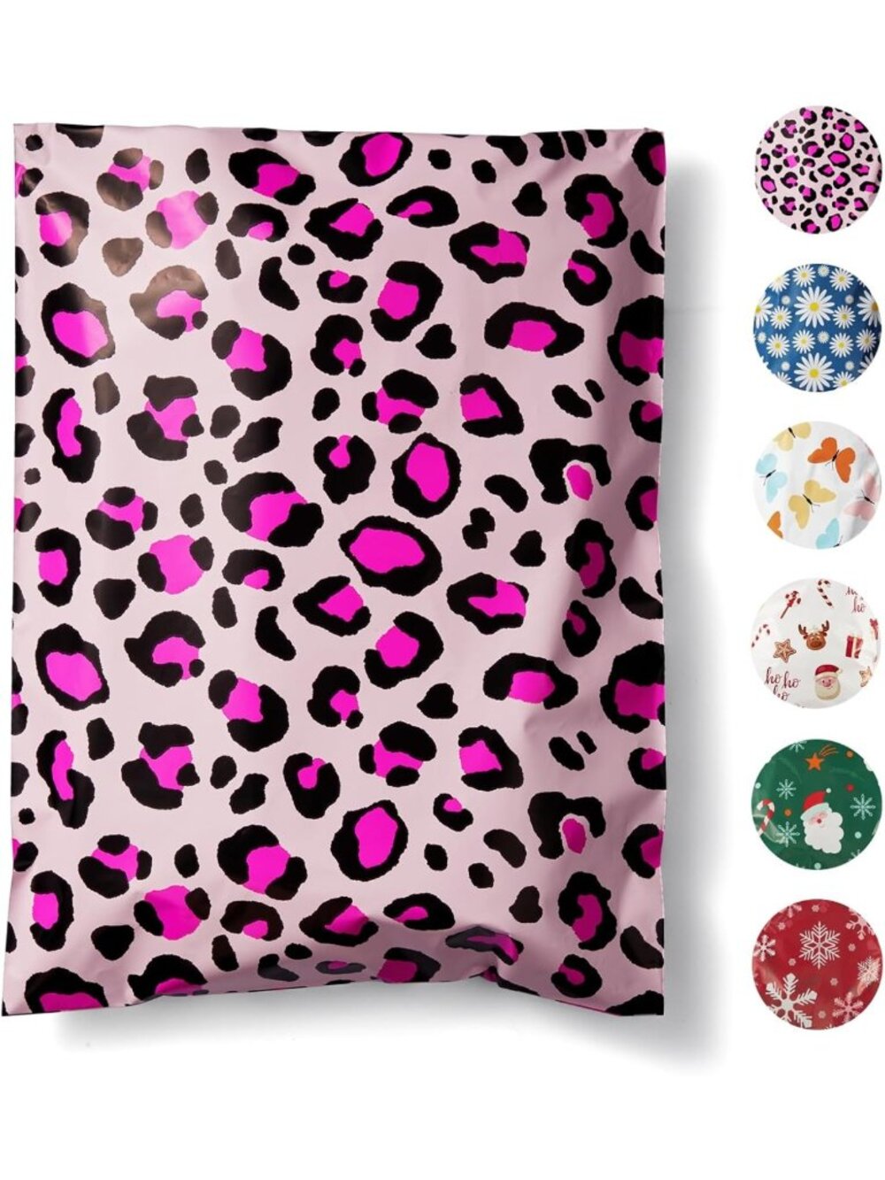 Cute Pink Leopard Poly Mailers 10x13" - 50 Pack Shipping Bags for Clothes